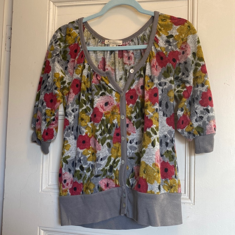 Twenty One Multicolor Floral Cardigan